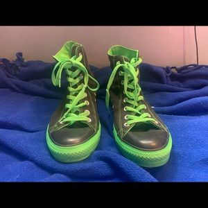 Green and black converse